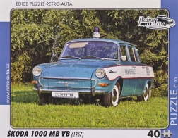 Puzzle Retro Autos Škoda 1000 MB VP 40 Teile
