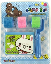 Stempelroller-Set mit Unterlage, 3 Motive