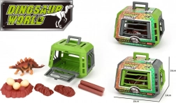 Dinosaurier im Käfig mit Zubehör