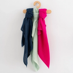 Bunte Baumwoll-Mulltücher für Mädchen 70 × 80 cm, 3 Stk. New Baby