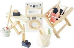 Le Toy Van Holz-Möbel für das Puppenhaus – Waschküche (Set mit 16 Teilen)