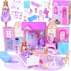 Faltbares Puppenhaus mit Koffer und Puppe ANLILY