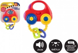 Rassel in Autoform mit Licht und Sound, Kunststoff, 10 × 11 cm, batteriebetrieben, 3m+