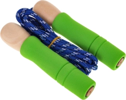 Kinderhüpfstab mit Holzgriffen und Gummikappen