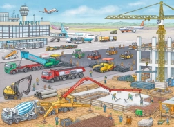RAVENSBURGER Kinderpuzzle Baustelle am Flughafen, 100 XXL-Teile