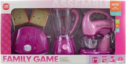 Kinder-Set mit Küchengeräten – rosa Toaster, Mixer und Rührgerät