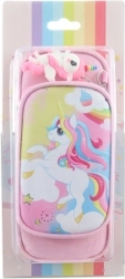 Rosa Federmäppchen mit Einhornmotiv und Anhänger