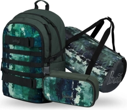 Set BAAGL Skate Forest: Rucksack, Federmäppchen und Sporttasche
