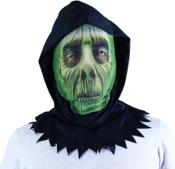Textile grüne Maske für Halloween und Karneval