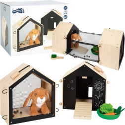 Holzhaus für ein Kaninchen mit Auslauf und Zubehör Small Foot