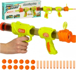 Grüner 2-in-1 Kinder-Blaster für Schaumkugeln und -Pfeile
