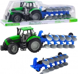 Grüner Traktor mit Pflug 50 cm