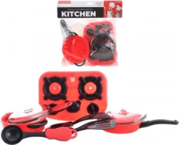 Set mit Kindergeschirr für die Kinderküche im Beutel