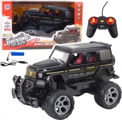 RC-Geländewagen mit Lichtern, Maßstab 1:12, schwarz