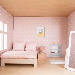 Holzpuppenhaus mit Möbeln