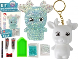 DIY-Set Diamant-Hirsch – 3D-Anhänger mit Kristallen – Blau