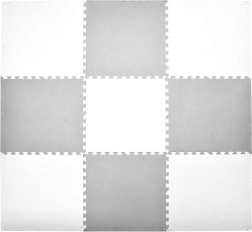 Humbi Schaumstoff-Puzzlematte XXL weiß und grau 180 × 180 cm