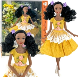 Woopie Royal Puppe Emi 32 cm im modischen Outfit mit schönen schwarzen Haaren