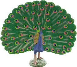 Kunststoff-Pfau Figur 11 × 11 × 5 cm