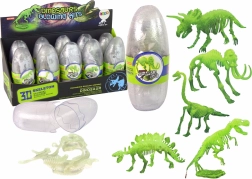 Leuchtendes 3D-Mammut-Skelett in einem Plastikei