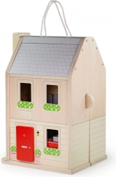 Klappbares Holzpuppenhaus mit Zubehör BIGJIGS TOYS