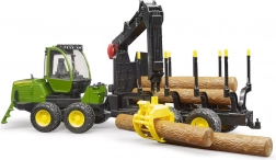 Bruder Holztransporter John Deere 1210E mit Kran 1:16