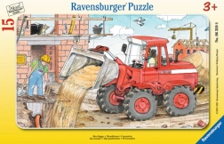 RAVENSBURGER Rahmenpuzzle Baustelle mit Bagger, 15 Teile