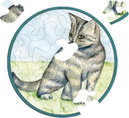CURIOSI rundes Mini‑Puzzle Picoli – Katze, 33 Teile
