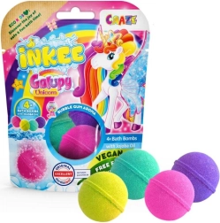 Inkee sprudelnde Badebomben Galupy Unicorn – Set mit 4 Farben
