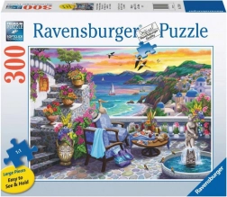 Puzzle Ravensburger Sonnenuntergang über Santorini 300 Teile