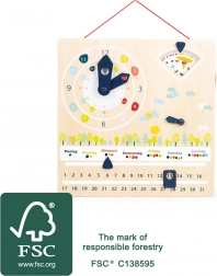 Didaktischer Kalender mit Uhr SMALL FOOT