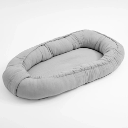 Musselin-Babynest New Baby, hellgrau