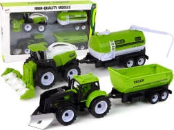 Set aus Bauernfahrzeugen mit Traktor, Mähdrescher und Zisterne