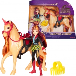 Unicorn Academy Valentina und Cinder – Mädchenfigur und Einhorn mit Zubehör