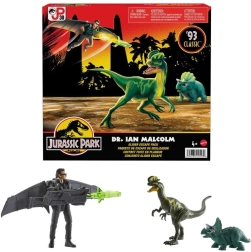 Jurassic World – Figurenset Ian Malcolm mit Dinosaurier-Gefährten und Gleiter