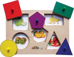 Just Jigsaws Holz-Brettpuzzle Formen und Gedächtnis 6 Teile und 4 Vorlagen