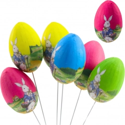 Ostereier an Draht mit Häschen - Set 6 Stk.