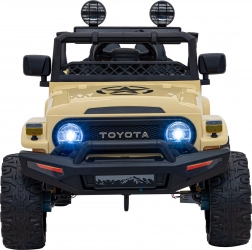 Elektrisches Kinderauto Toyota FJ Cruiser mit Fernbedienung, 4x4, LED und EVA-Rädern – Beige