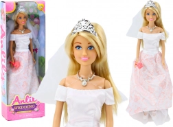 Hochzeitspuppe mit Blumenstrauß