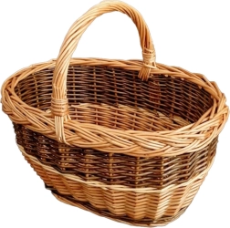 Ovaler Weidenkorb für Pilze 38 × 30 × 36 cm, lackiert