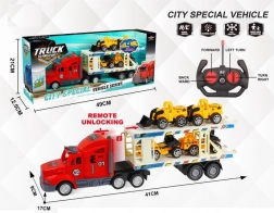 RC-Abschleppwagen mit 4 Baustellen-Minifahrzeugen