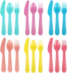 Kunststoff-Besteckset für 6 Personen, 18 Teile
