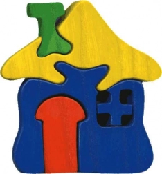 Fauna Holz-Einlegepuzzle Kleines Häuschen