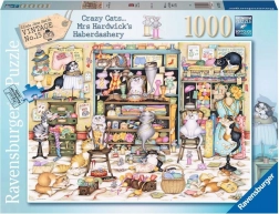 Puzzle RAVENSBURGER Crazy Cats – Katzenspiele im Kurzwarenladen, 1000 Teile