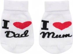 Baby-Baumwollsocken I Love Mum & Dad weiß (Gr. 62, 3–6 Monate)