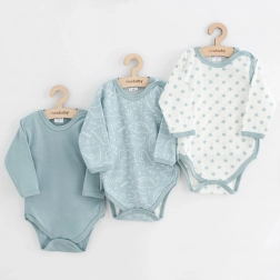 Baby-Body mit durchgehendem Druckknopfverschluss NEW BABY Classic II, Mädchen, 3 Stk., mint, Gr. 56 (0–3 Monate)