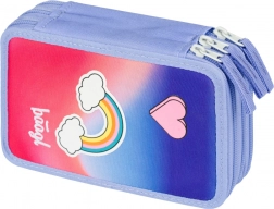 BAAGL dreistöckiges Federmäppchen Regenbogen, lila-rosa
