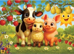 Holzpuzzle Tiere auf dem Bauernhof 40 Teile WOODEN CITY