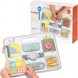 TAF TOYS Aktivitäts-Buckle-Board für die Förderung der Feinmotorik
