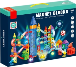 Magnetisches Konstruktionsset Dinosaurierpark mit LED-Lichtern und Kugel – 193 Stk.